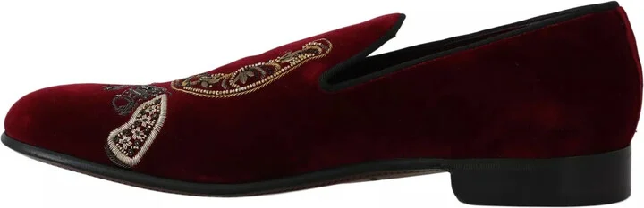 Bordeaux Velvet Loafers Gun Horseshoe Men's Shoes - Image 5