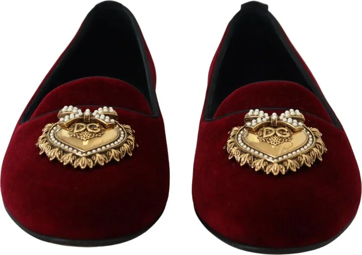 Bordeaux Velvet Slip-On Loafers Flats Women's Shoes - Image 5