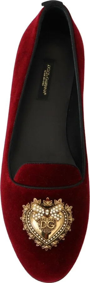 Bordeaux Velvet Slip-On Loafers Flats Women's Shoes - Image 6