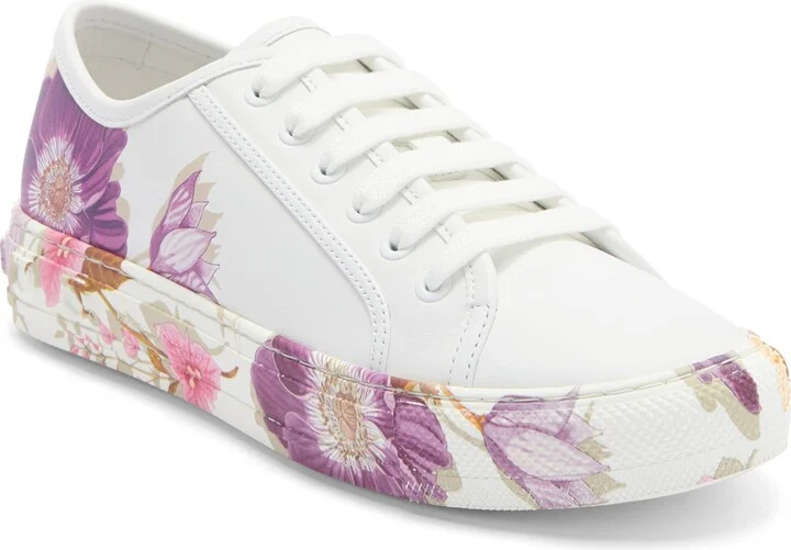 Borg Floral Print Low Top Sneaker