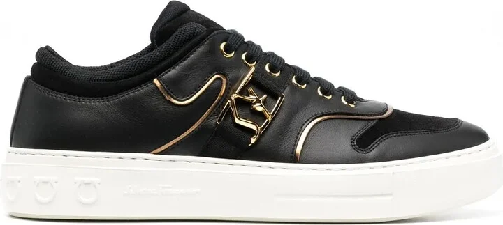 Borg logo low-top sneakers