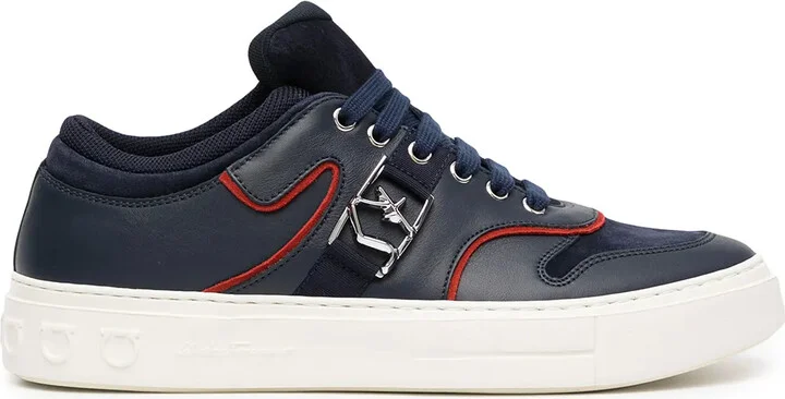 Borg logo low-top sneakers