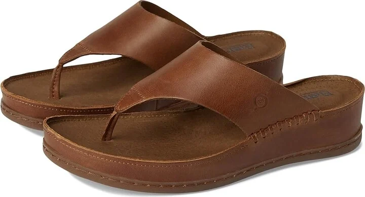 Born Edie Women's Sandals Brown/Syrup : 8 M (B), Leather/Suede