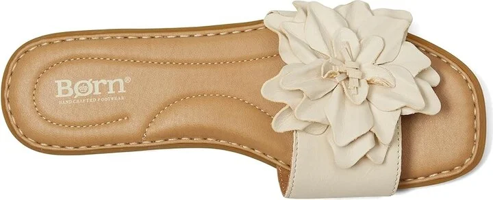 Born Hibiscus Women's Slide Shoes Cream (Birch) : 10 M (B), Leather - Image 2