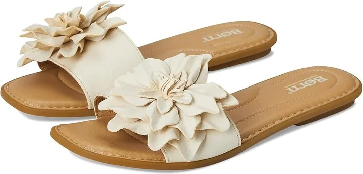 Born Hibiscus Women's Slide Shoes Cream (Birch) : 10 M (B), Leather