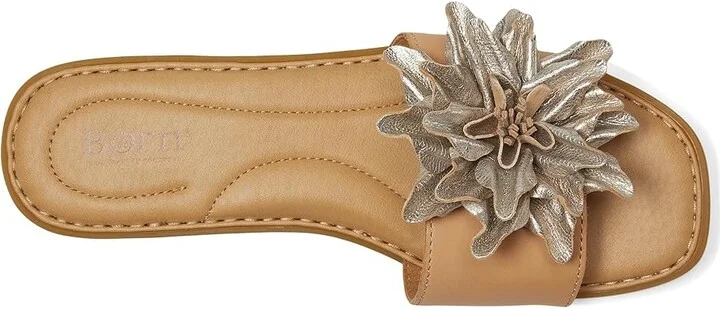 Born Hibiscus Women's Slide Shoes Light Gold (Panna Cotta) : 11 M (B), Leather - Image 2