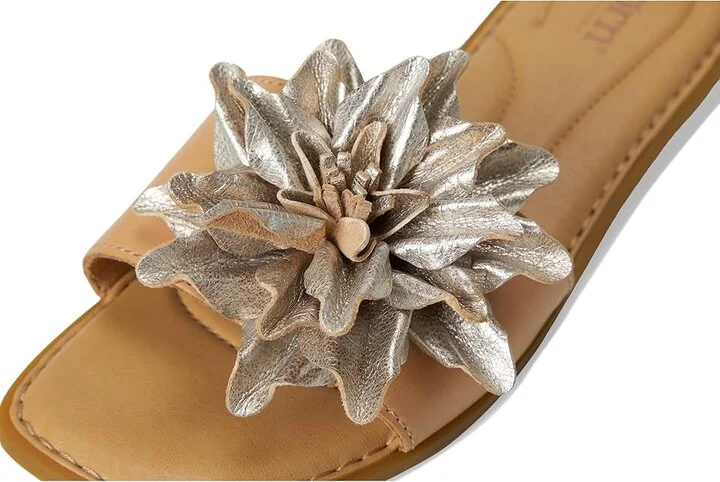 Born Hibiscus Women's Slide Shoes Light Gold (Panna Cotta) : 11 M (B), Leather - Image 7