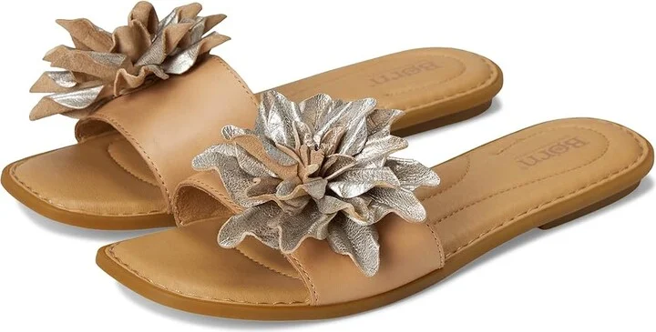 Born Hibiscus Women's Slide Shoes Light Gold (Panna Cotta) : 11 M (B), Leather