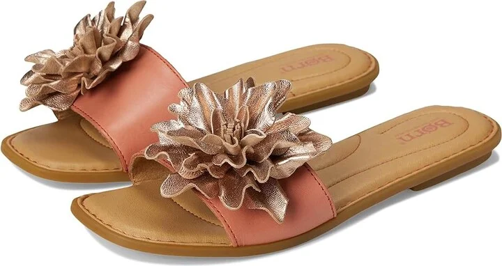 Born Hibiscus Women's Slide Shoes Rose Gold : 7 M (B), Leather