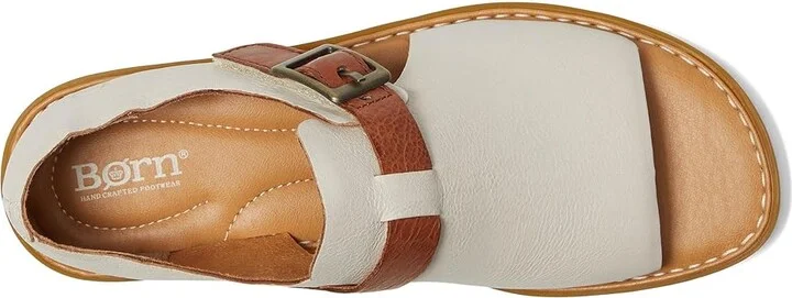 Born Ivey Women's Sandals White (Ivory/Luggage) : 10 M (B), Leather - Image 2