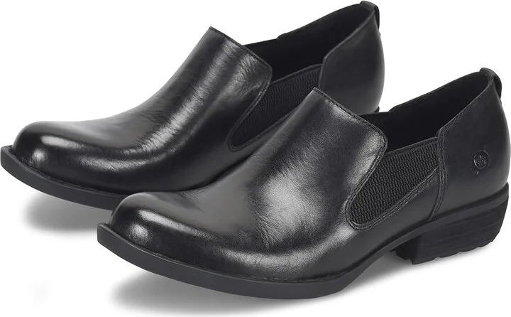 Born Kade Women's Flat Shoes Black : 9 M, Leather/Rubber/Suede
