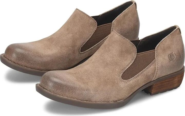 Born Kade Women's Flat Shoes Taupe : 8 M, Leather/Rubber/Suede
