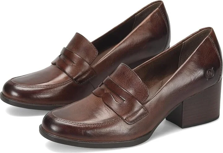 Born Kasi High Women's Heels Bark : 9.5 M, Leather/Rubber