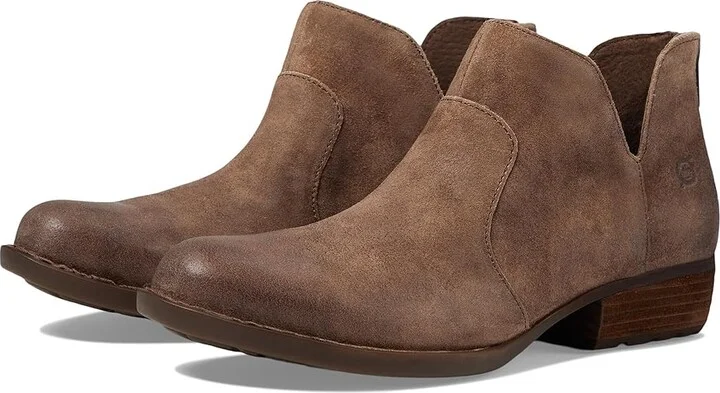 Born Kerri Women's Dress Zip Boots Taupe Distressed : 6 M (B), Leather