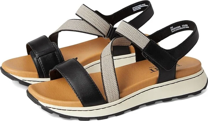 Born Mady Women's Sandals Black (Black/Beige) : 9 M (B), Leather/Rubber