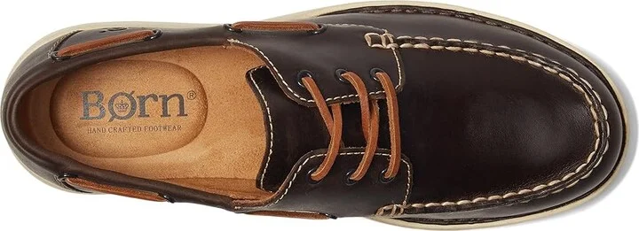 Born Mariner 3-Eye Men's Lace-up Boots Dark Brown : 11 M (D), Leather - Image 2