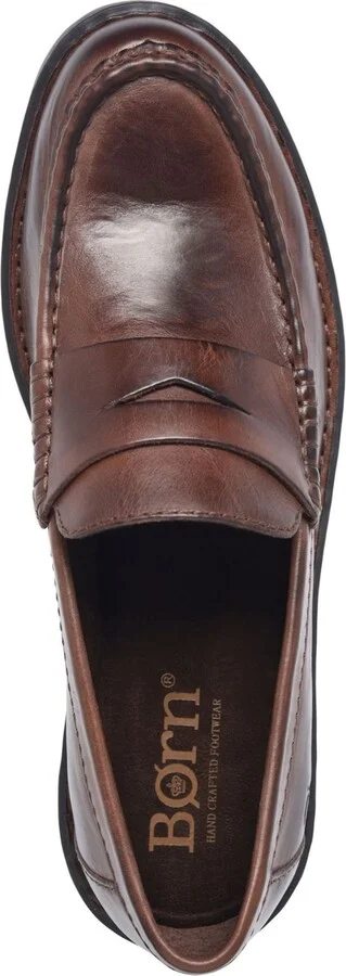Born Men's Langley Leather Slip On Penny Loafers - Image 9