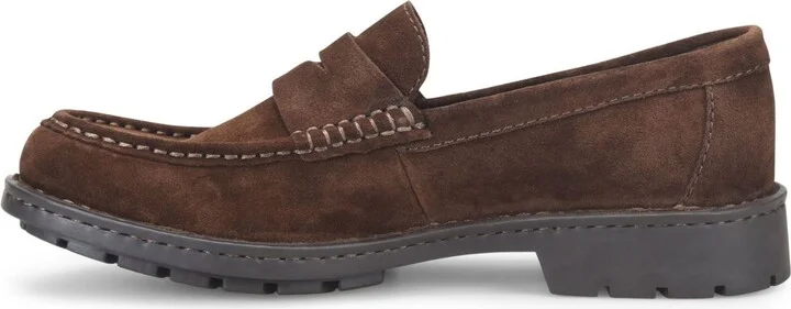 Born Men's Langley Suede Leather Slip On Penny Loafers - Image 3