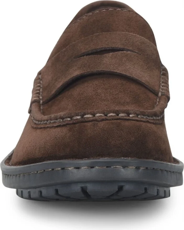 Born Men's Langley Suede Leather Slip On Penny Loafers - Image 6