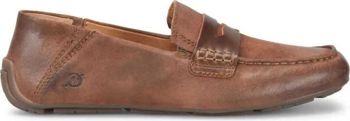 Born Men's Marcel Nubuck Leather Penny Loafers - Rust, Dark Brown Tobacco - Image 2