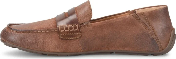 Born Men's Marcel Nubuck Leather Penny Loafers - Rust, Dark Brown Tobacco - Image 3
