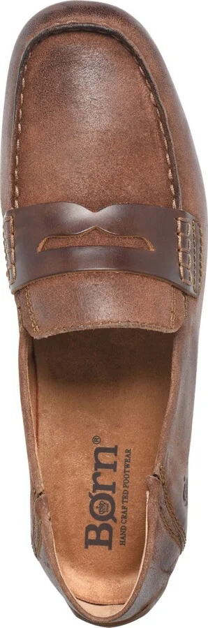 Born Men's Marcel Nubuck Leather Penny Loafers - Rust, Dark Brown Tobacco - Image 4