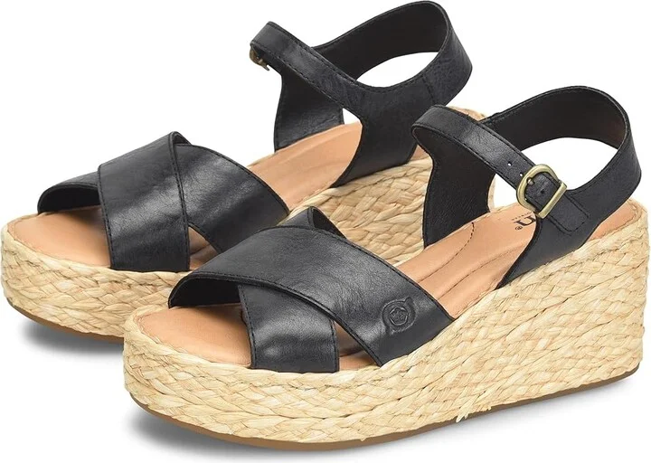 Born Moriah Women's Sandals Black : 10 M, Leather/Rubber/Textile