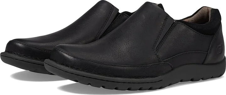 Born Nigel Slip-On Men's Slip-on Dress Shoes Black/Black Combo : 8 M (D), Full Grain leather