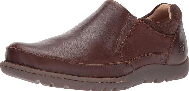 Born Nigel Slip-On Men's Slip-on Dress Shoes Brown/Dark Brown Combo : 8 M (D), Full Grain leather - Image 2