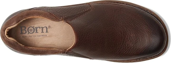 Born Nigel Slip-On Men's Slip-on Dress Shoes Brown/Dark Brown Combo : 8 M (D), Full Grain leather - Image 3