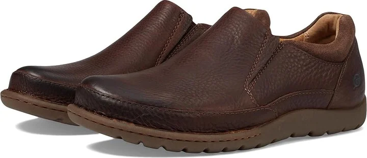 Born Nigel Slip-On Men's Slip-on Dress Shoes Brown/Dark Brown Combo : 8 M (D), Full Grain leather