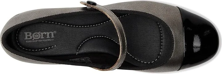 Born Pandi MJ Women's Flat Shoes Silver/Black : 8 M (B), Leather/Rubber - Image 2