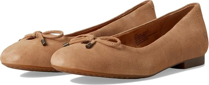 Born Poe Women's Flat Shoes Taupe : 7 M, Leather/Suede