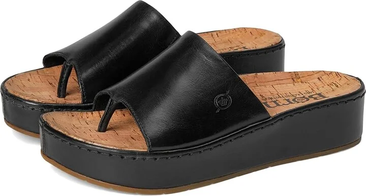 Born Sharr Women's Sandals Black Full Grain Leather : 10 M (B)