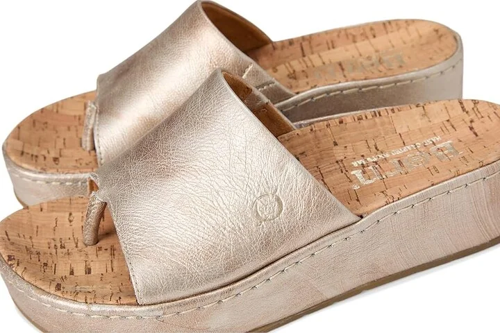 Born Sharr Women's Sandals Light Gold Panna Cotta : 9 M (B), Leather/Textile - Image 7