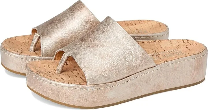 Born Sharr Women's Sandals Light Gold Panna Cotta : 9 M (B), Leather/Textile