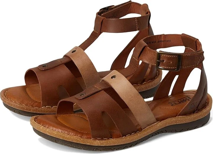 Born Tropi Women's Flat Shoes Taupe/Beige/Syrup : 10 M (B), Leather