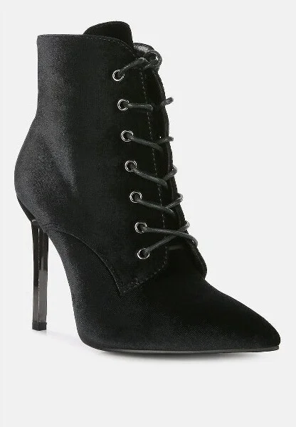 Bornsta Velvet High Heeled Velvet Boots Women - Image 2