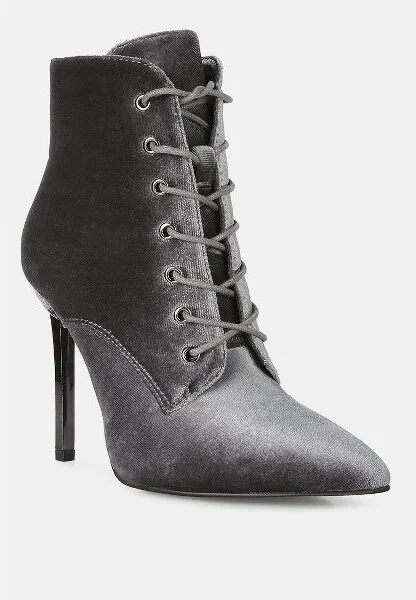 Bornsta Velvet High Heeled Velvet Boots Women - Image 3