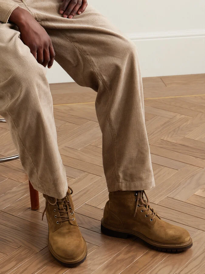 Boss 002 Leather-Trimmed Suede Boots - Image 2
