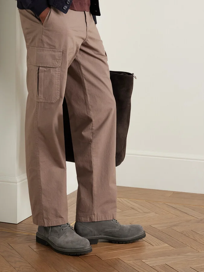 Boss 002 Leather-Trimmed Suede Boots - Image 2