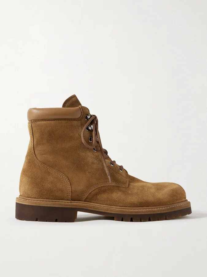 Boss 002 Leather-Trimmed Suede Boots