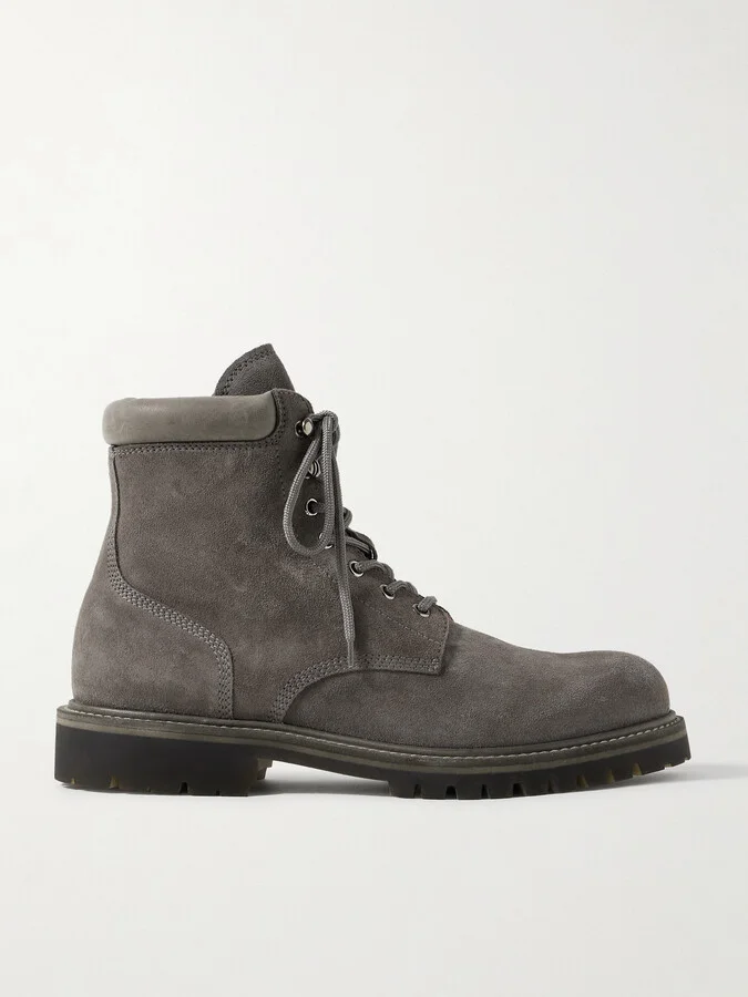Boss 002 Leather-Trimmed Suede Boots