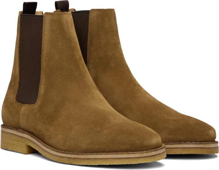 BOSS Beige BECKHAM Edition Suede Chelsea Boots - Image 4