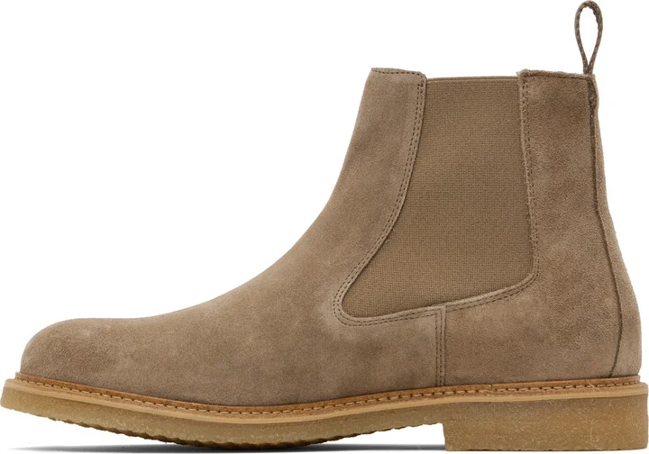 BOSS Beige Elasticated Panels Chelsea Boots - Image 3
