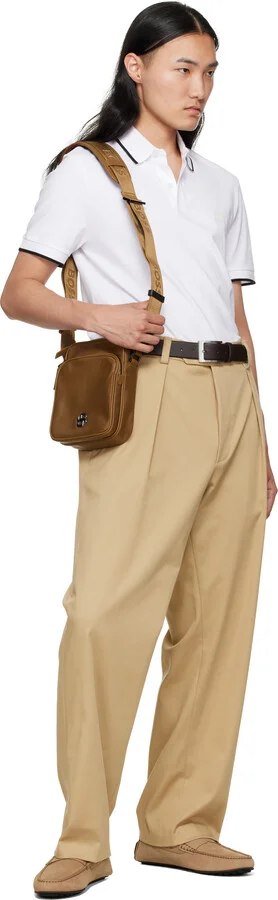 BOSS Beige Logo Embossed Faux-Suede Loafers - Image 5