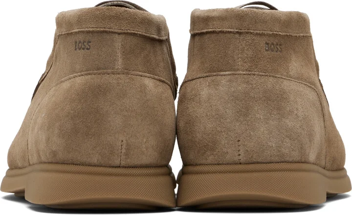 BOSS Beige Stitching Details Desert Boots - Image 2