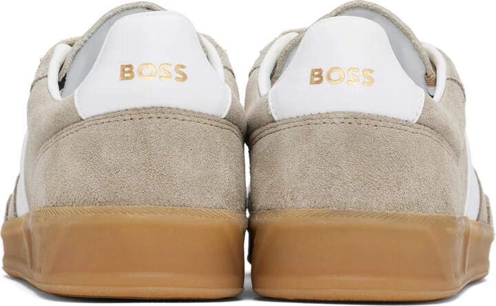 BOSS Beige Suede Lace-Up Sneakers - Image 2