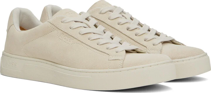 BOSS Beige Suede Sneakers - Image 4