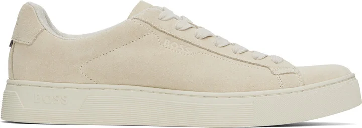 BOSS Beige Suede Sneakers